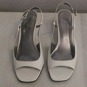 White Calvin Klein wedge shoes